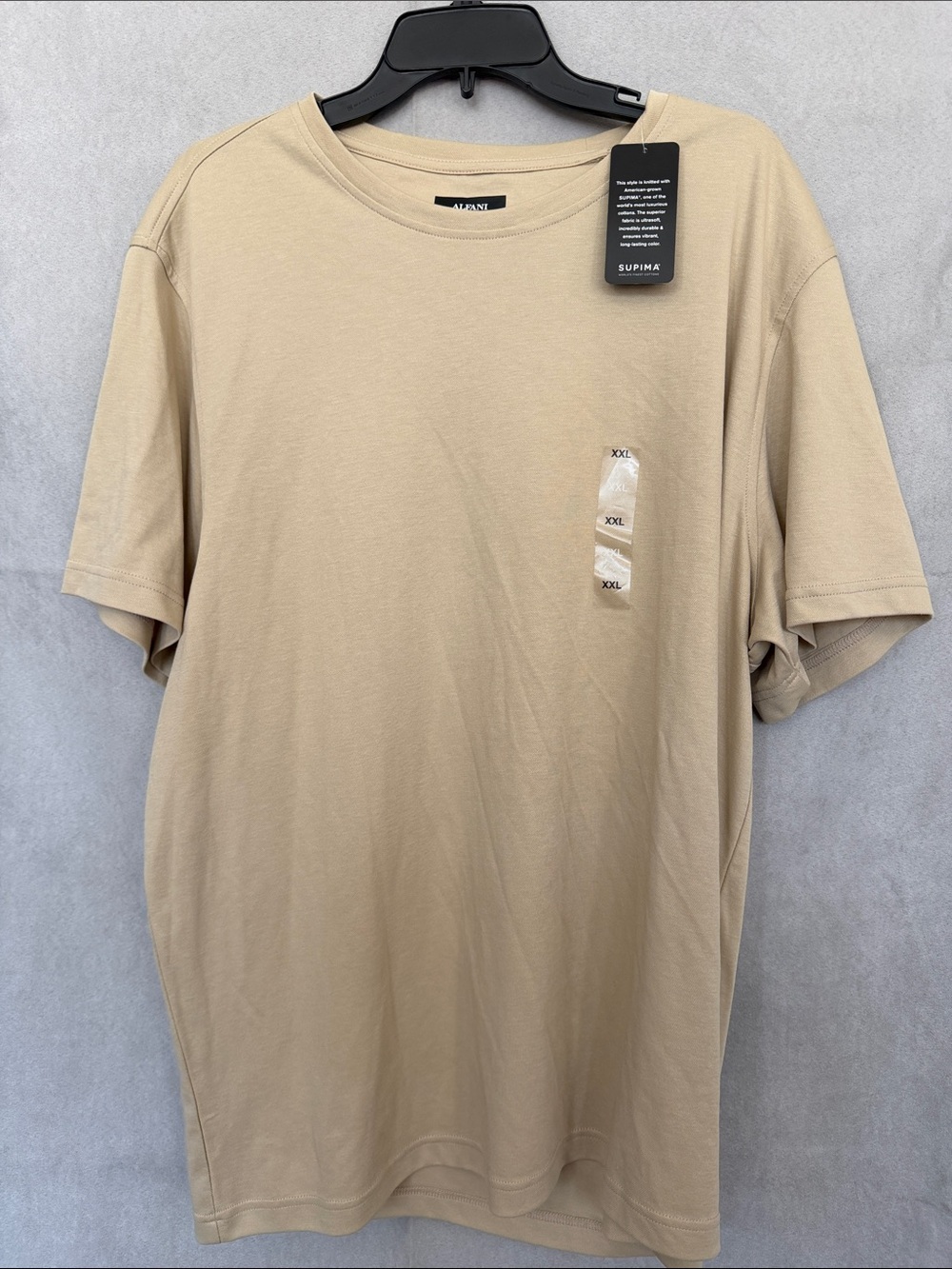 NWT! Alfani Men's Short-Sleeve Tee in Beige
